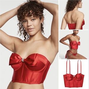 Big bow VS DREAM ANGELS RED CUPPED BOW BRA TOP CORSET BUSTIER 34DD